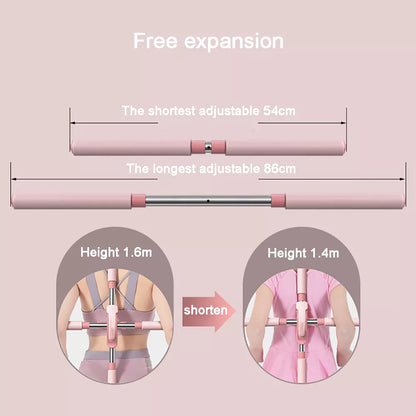 Yoga Stick Hunchback Corrector 80cm Stainless Steel Body FigureTraining Stick Cross Open Back Standing Gym Home Sports Equipment