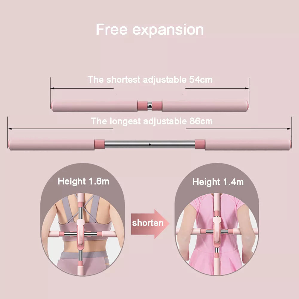 Yoga Stick Hunchback Corrector 80cm Stainless Steel Body FigureTraining Stick Cross Open Back Standing Gym Home Sports Equipment