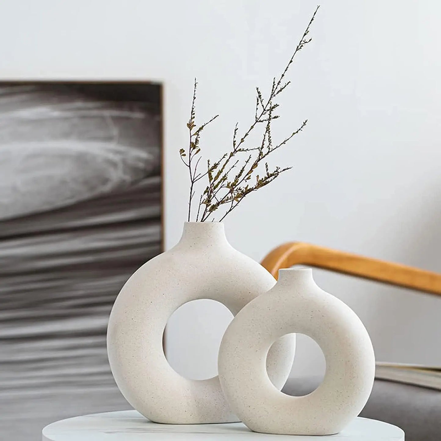 Minimalist Nordic White Ceramic Vase