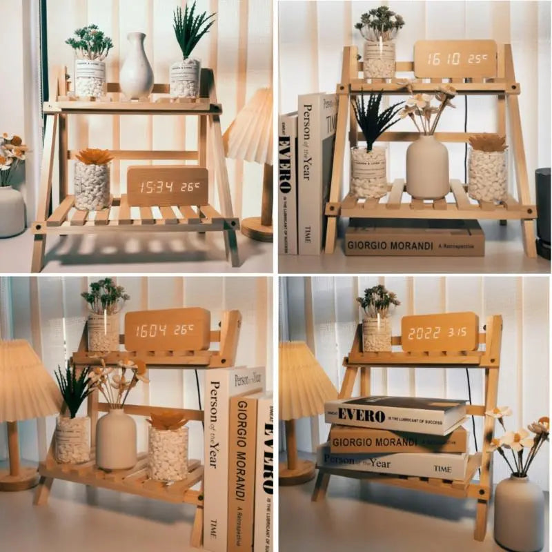 Double Layer Wooden Organizer