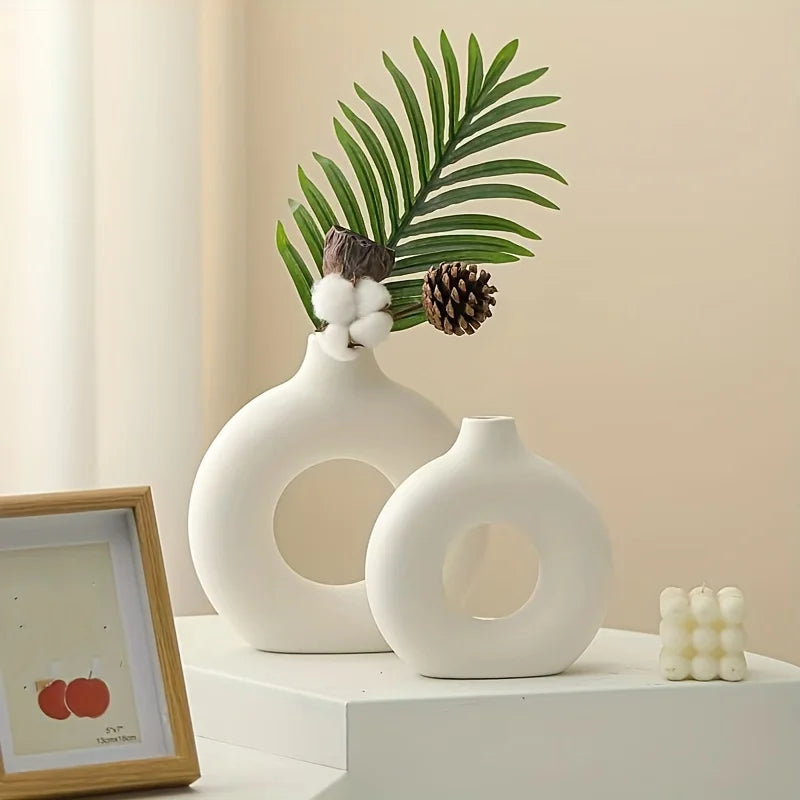 Minimalist Nordic White Ceramic Vase