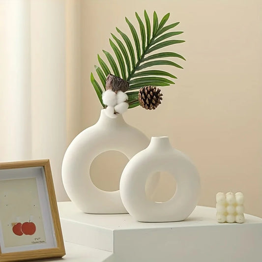 Minimalist Nordic White Ceramic Vase
