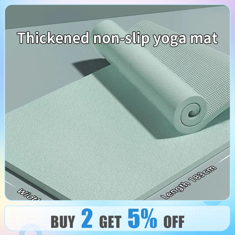 Yoga Mat with a Thickness of 10mm, Anti Slip, Pilates Fitness Mat, Environmentally Friendly, Tear Resistant WOMEN'S Yoga Mat