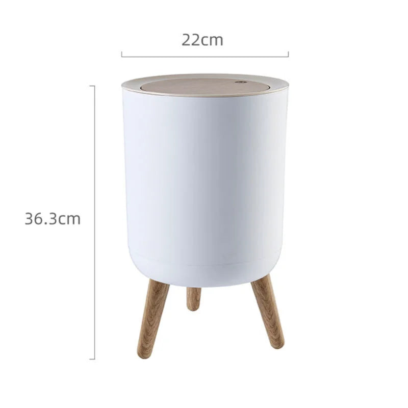 Wooden Grain Waste Bin with Lid