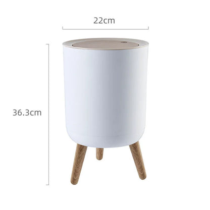 Wooden Grain Waste Bin with Lid
